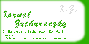 kornel zathureczky business card